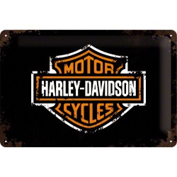 Placa metalica - Harley Davidson Paint Logo - 20x30 cm